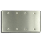 Leviton 84064 Commercial Grade Standard Size 4-Gang Blank Plate - Box Mount